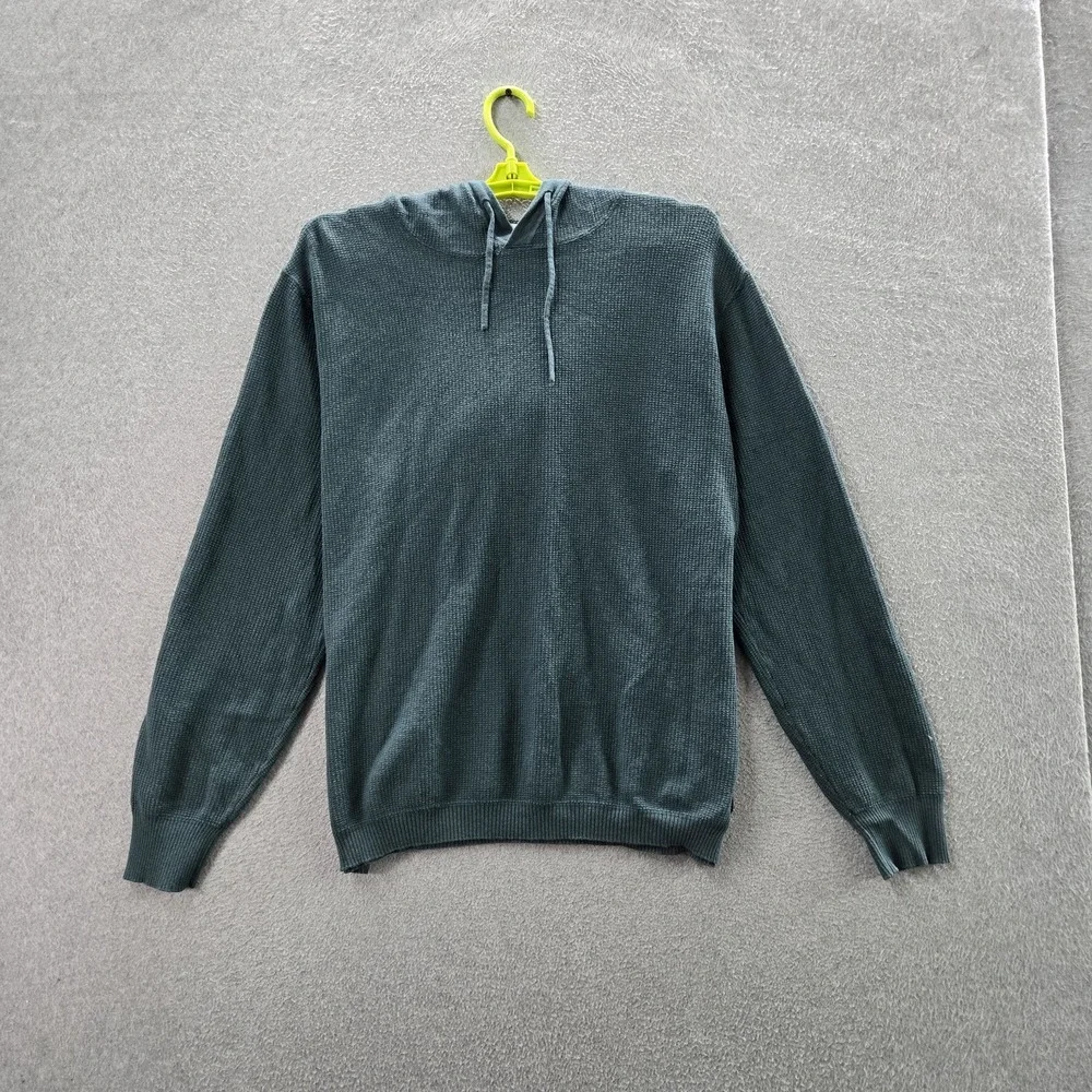 Linksoul Men Sweater XL Green Cashmere Blend Thermal Drawstring‎ Long Sleeve